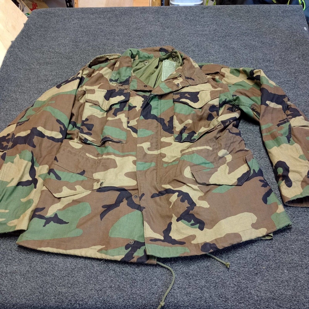 US Army‎ M65 Field Jacket Coat Green Medium Reg Military Camo Hooded Lined